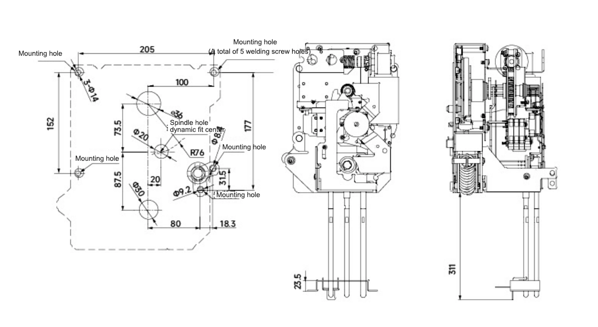 11kv Electrical Mechanism For Medium Voltage Switchgear